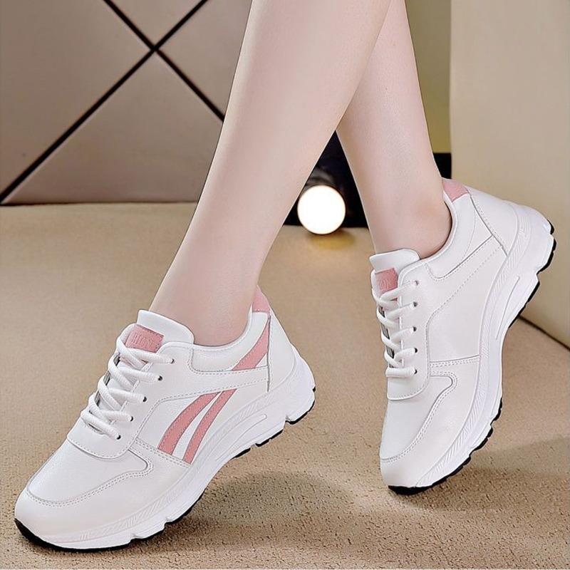 

Маленькие белые туфли женские весна и осень новая универсальная спортивная обувь студенческая повседневная кожаная легкая обувь на платформе 38