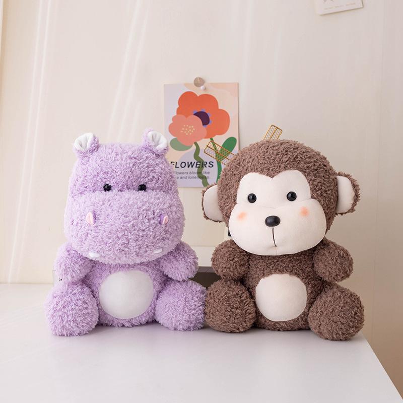 New Product Obedient Doll Cute Hippo Monkey Animal Plush Toy Monkey Cloth Doll for Children Holiday Gifts