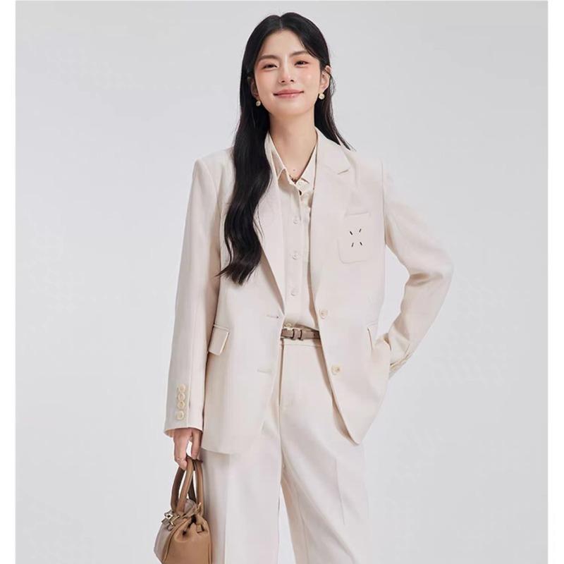 Women Suit Set Classic  Two Piece Blazer and Pants Formal Office Wear Spring Autumn Simple Elegant Outfit