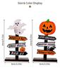 Halloween Wooden  Atmosphere Prop Pumpkin Ghost Witch Decor Decorative Desk Ornament Party Supplies