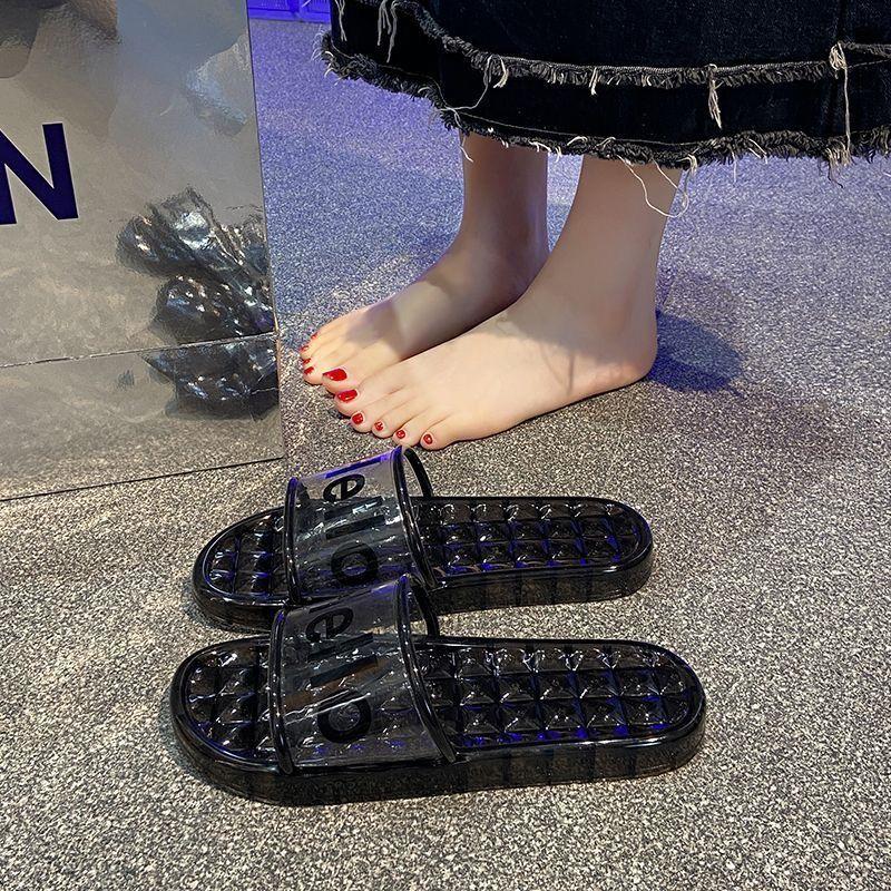 

Высококачественные прозрачные тапочки со стразами для дома, ванной, летней одежды, дезодоранта Tide, нескользящей мягкой подошвы, модные туфли со стразами 40-41