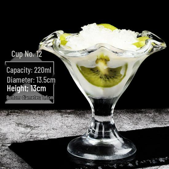 Elegant High-Foot Glass Cup for Desserts, Ice Cream, Cold Drinks, Milkshakes, Juice, and Popsicles
