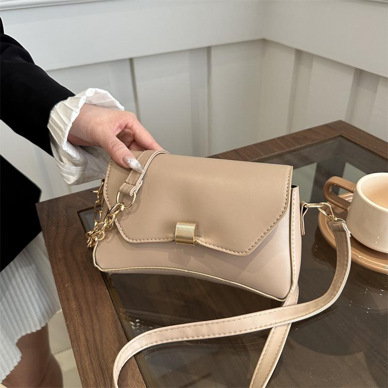 Fashion Solid Color Women's Chain Small Bag Women's 2025 Spring New Versatile Small Square Bag Women