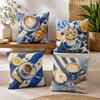Gouache Painting Picnic Coffee Food Cushion Cover Durable Hypoallergenic Organic Linen Pillow Cover Washable SkinFriendly