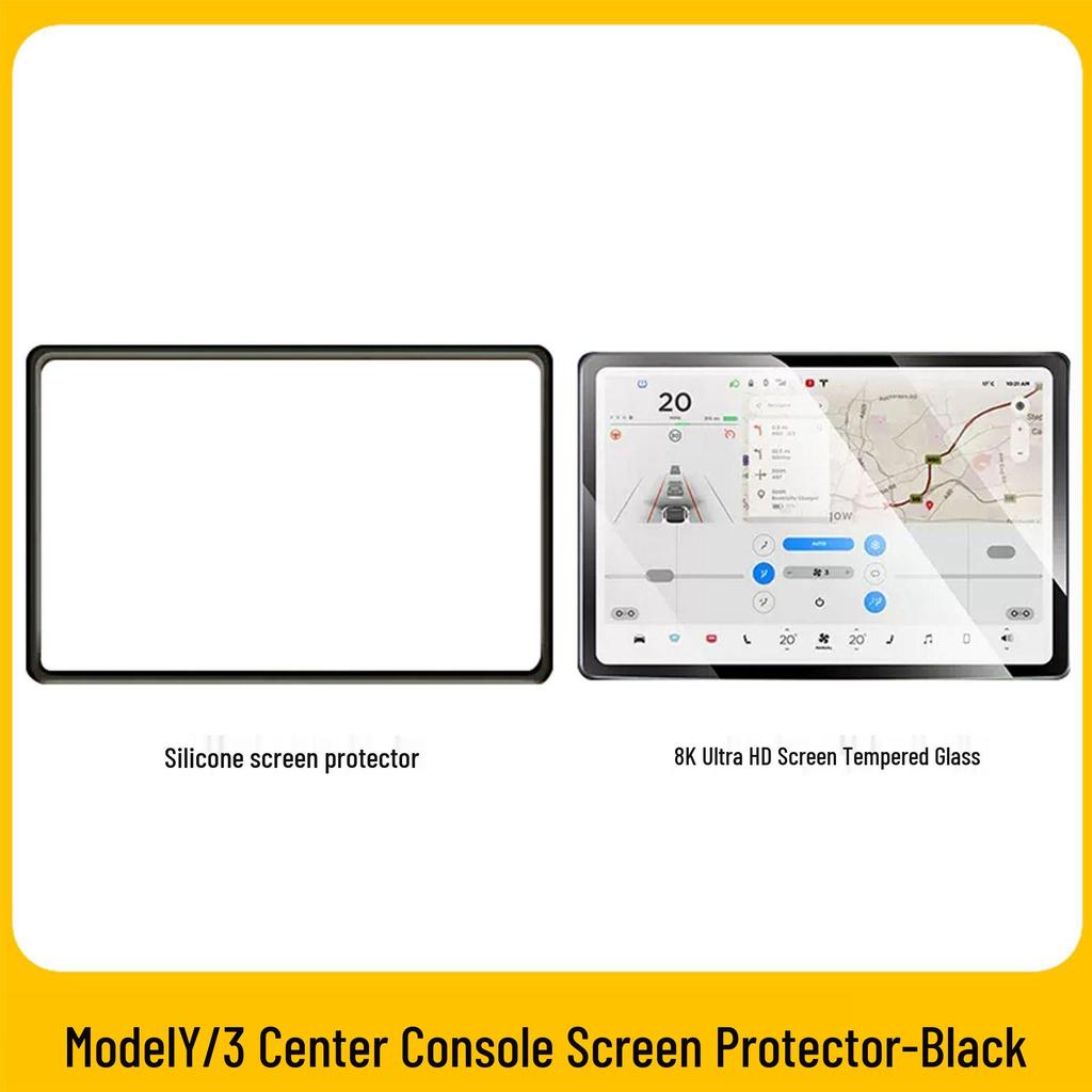 Tesla Model 3/Y Silicone Screen Protector & Console Frame
