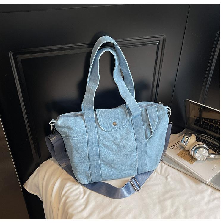 

Simple and large-capacity canvas tote bag New fashionable commuter shoulder bag Versatile literary and artistic student make-up handbag