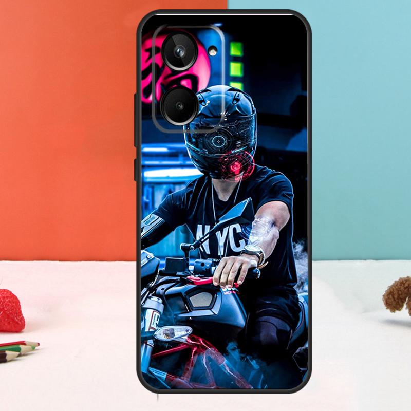 Neon Motorcycle Biker For Realme 10 11 12 Pro Plus GT Neo5 C11 C30 C31 C33 C35 C25s C21Y C51 C55 C53 GT5 Pro Case