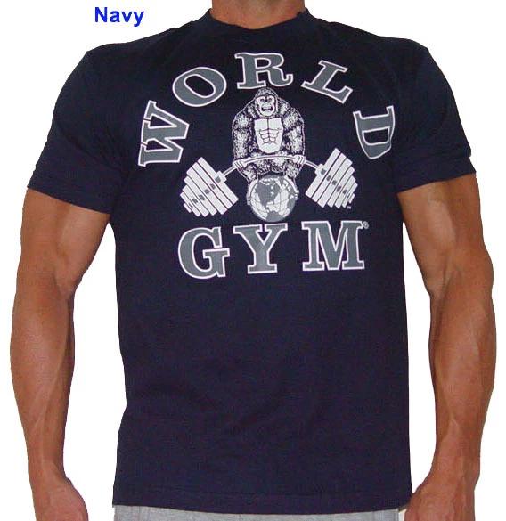W101 World Gym T Shirt Gorilla logo Bodybuilding T Shirt 2XL