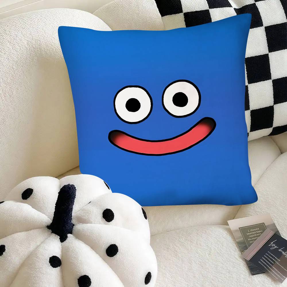 Game Slime Morimori Dragon Quest Pillow Case Fashion Square Pillowcase Bedroom Sofa Room Ins Decoration Leisure 16x16Inch