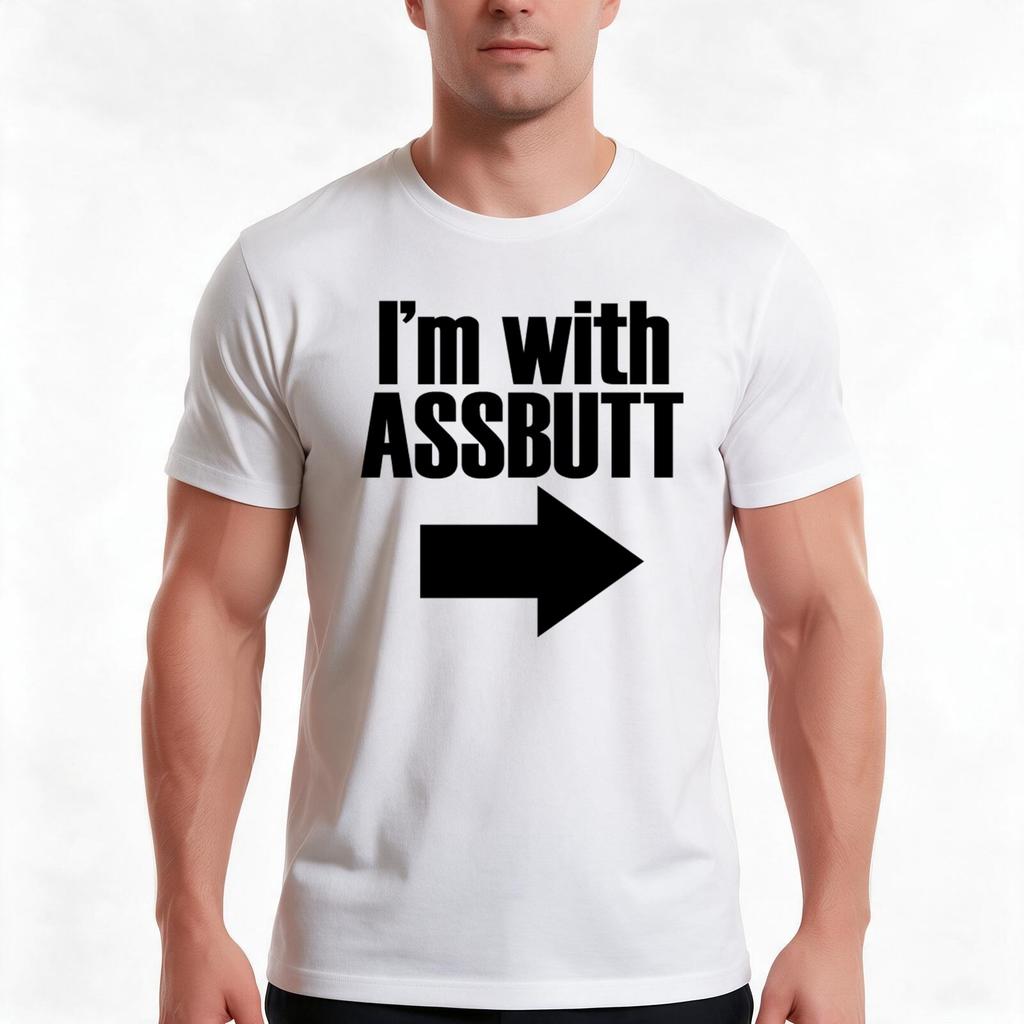 Are You With An Assbutt Tshirt Summer Casual Cotton Tee Oversized Streetwear Tops Vintage Graphic Print Unisex Unisex Unisex