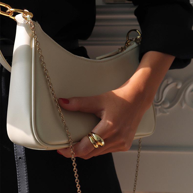 Niche bags New trendy armpit bags One shoulder messenger bags Summer versatile retro chain bags