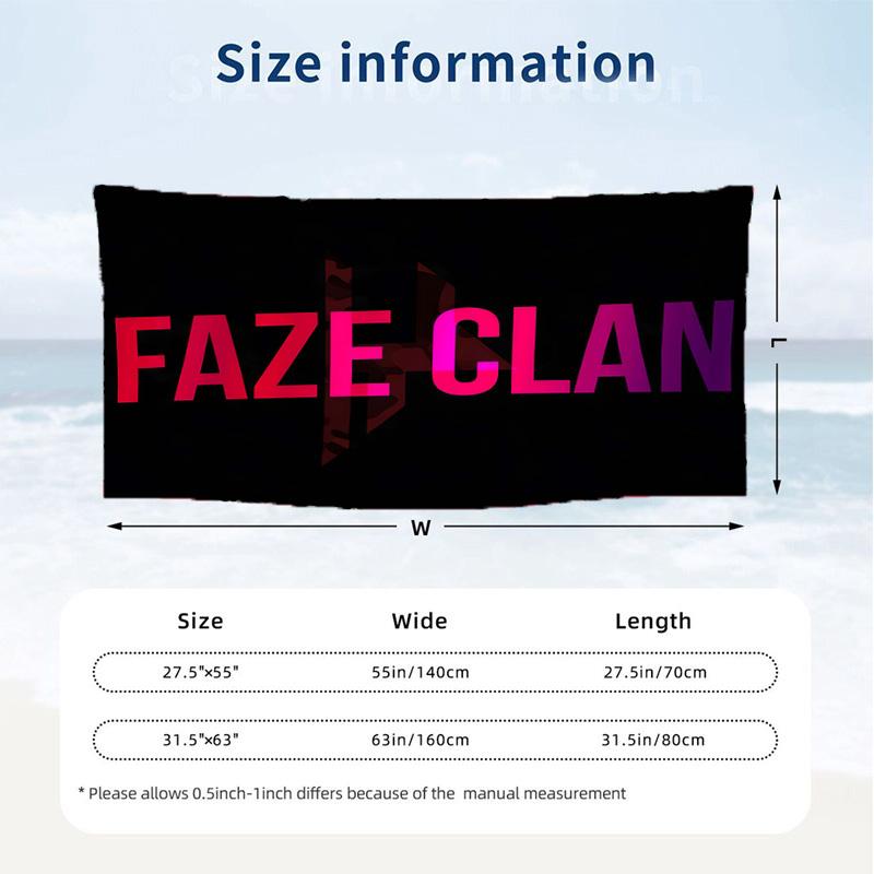 FaZe Clan (5) Thema Strandtuch Sandabweisend Weich Und Bequem Geeignet Für Den Pool Camping Yoga Und Tauchen Ein Reise