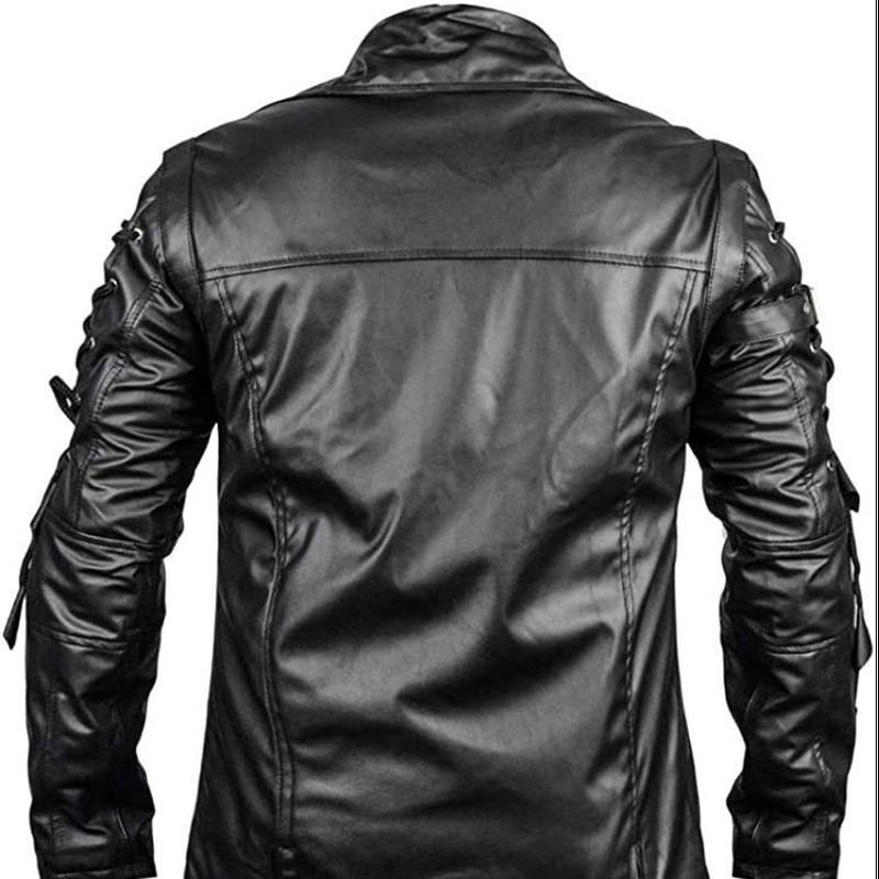 Herbst und Winter Neuer Ledermantel Herren Große Halloween Mittelalterliche Kleidung Punk Gothic Ledermantel