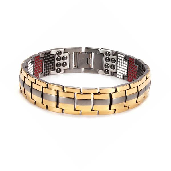 Pulsera Hombre Titanium Magnetic Bracelet Mens Energy Magnetic Bracelet Benefits Wristband Magnetic Titanium Bracelet Pride золотой