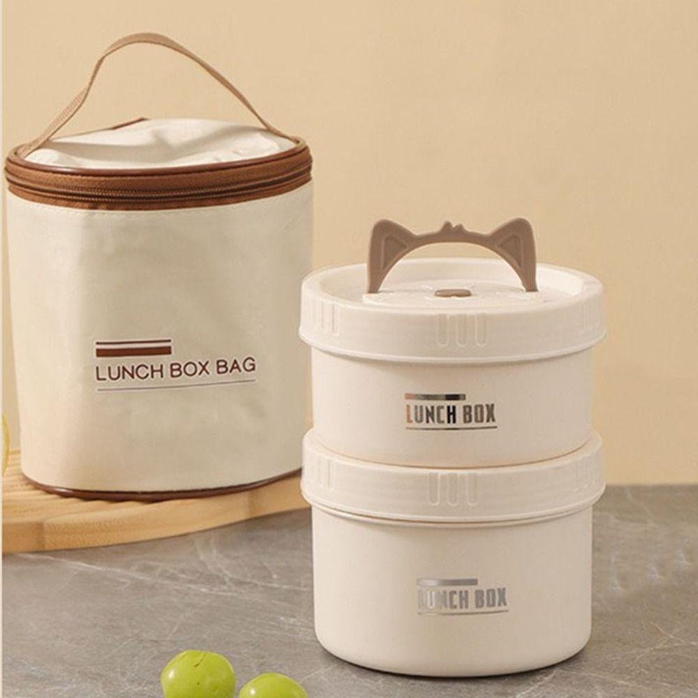 Round Heat Preservation Lunch Box Large Capacity Fresh-keeping Box Practical Food Container  Office