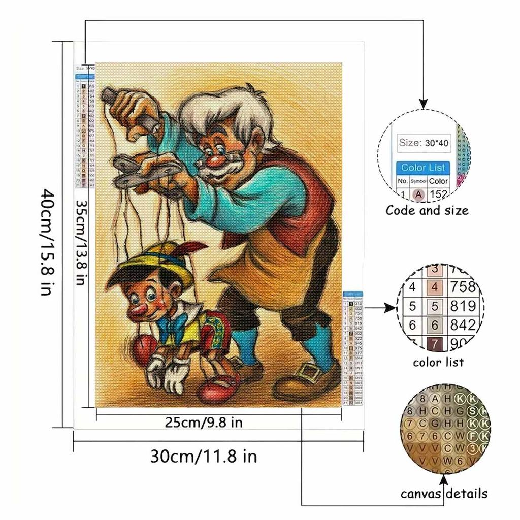5D Diy Diamond Painting Marionette Full Drill Rhinestones Mosaic Embroidery Handmade Products Home Decor Gift