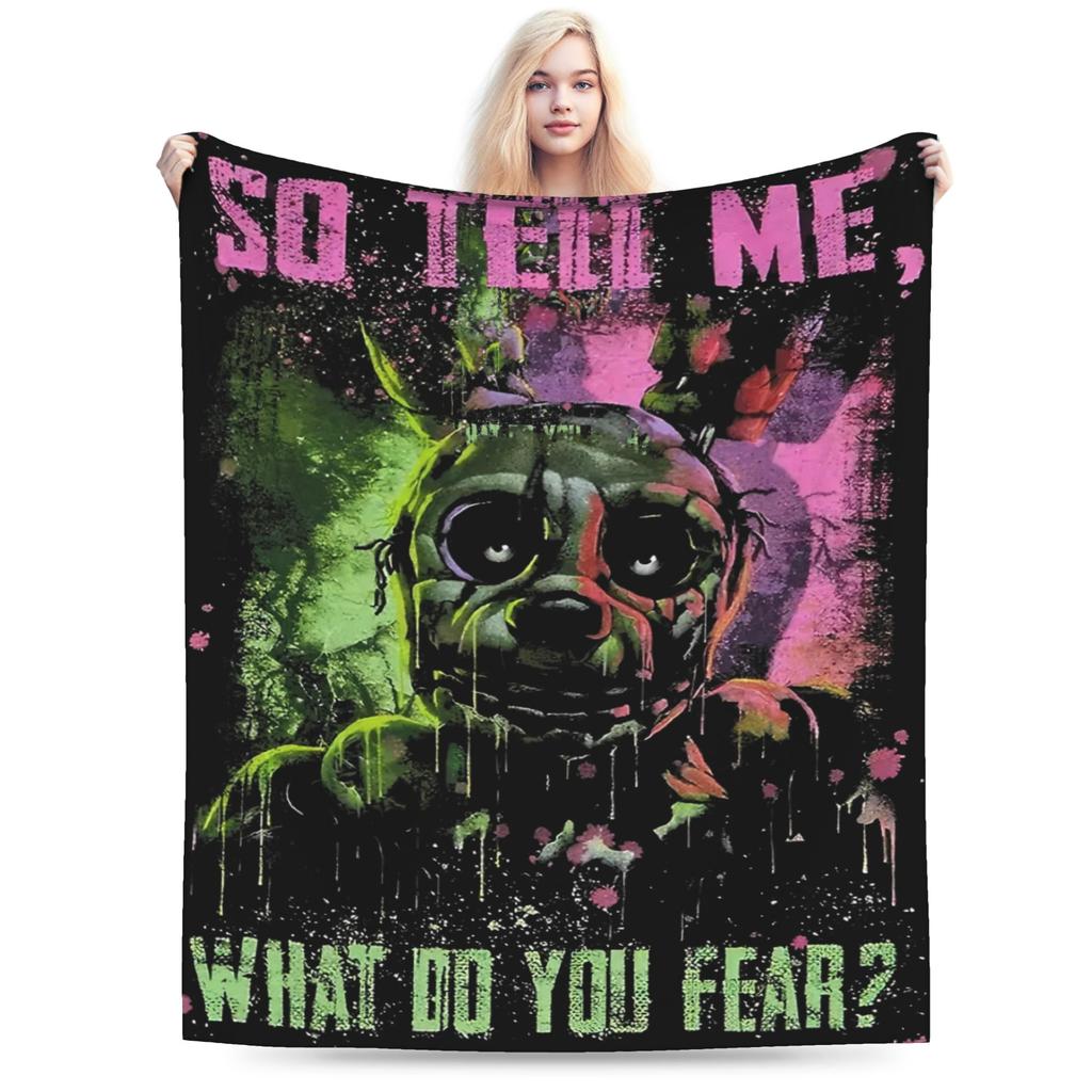Vintage FNAF At Freddys Bonnie Warm Soft Blanket Camping Plush Throw Blanket Funny Couch Chair Flannel Bedspread Sofa Bed Cover