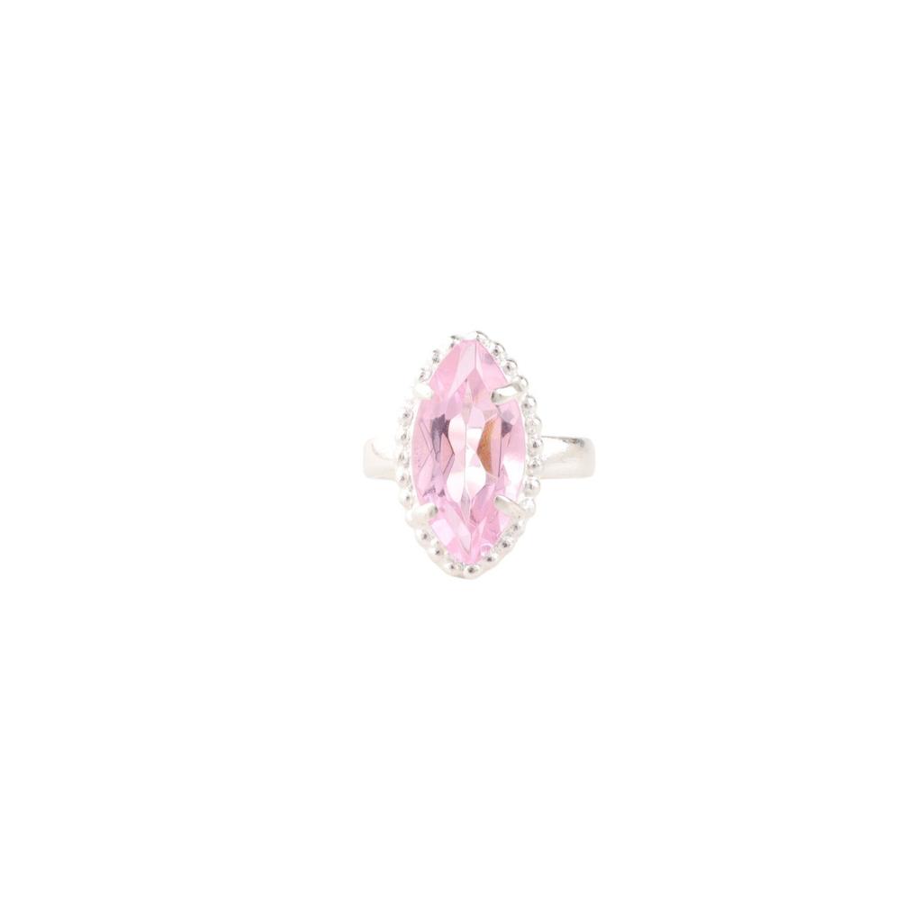Piedra Preciosa Morganita Rosa Plata de Ley 925 Joyería Anillo Regalo Para Novia RR-64-7