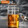 Transparent Borosilicate Glass Tea Infuser Cup with Filter - Stylish Office Tea Separator for Men and Women