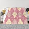 Pink Argyle Hot Sale Printing High Qiality Warm Flannel Blanket Argylle Movie Pattern Argylle Elly Conway Argylle 2024 Argylle