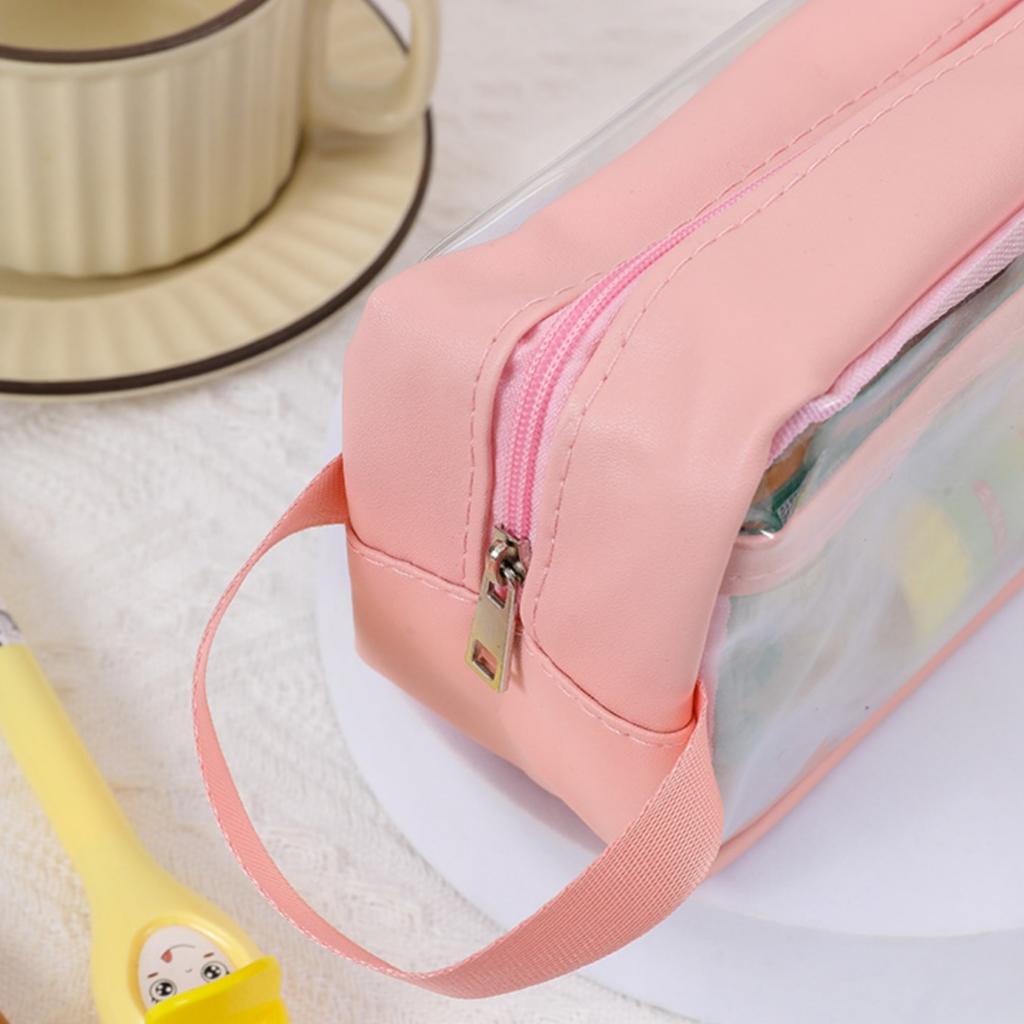 Transparent Pen Bag Simple Design Large Capacity Pencil Pouch Pencil Case Transparent Student Pencil Bag For Office Student