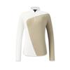 Golf Series Fashion Classic Comfortable Versatile Color-Block Fitted Knit Long Sleeve T-Shirt Women Tops Jade-White A11W615224FWT