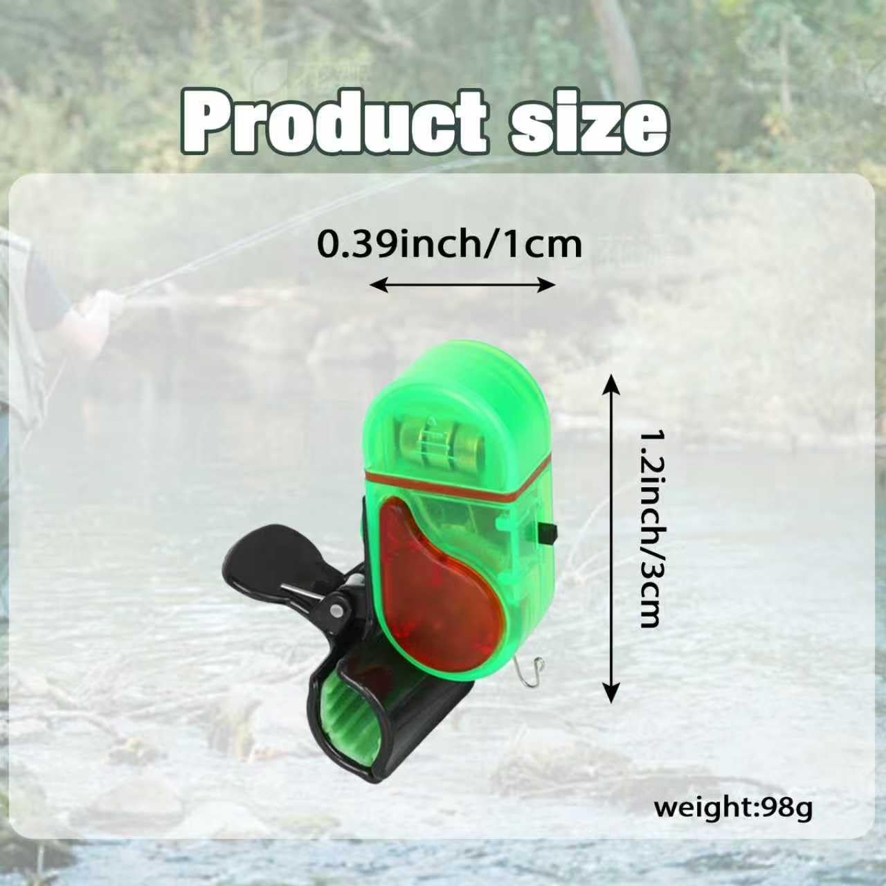 2 Pack Fishing Bite Alarm with Led Light, Bite Alarms for Fishing Poles, Sensitive Smart Electronic Fishing Bells Clip-On