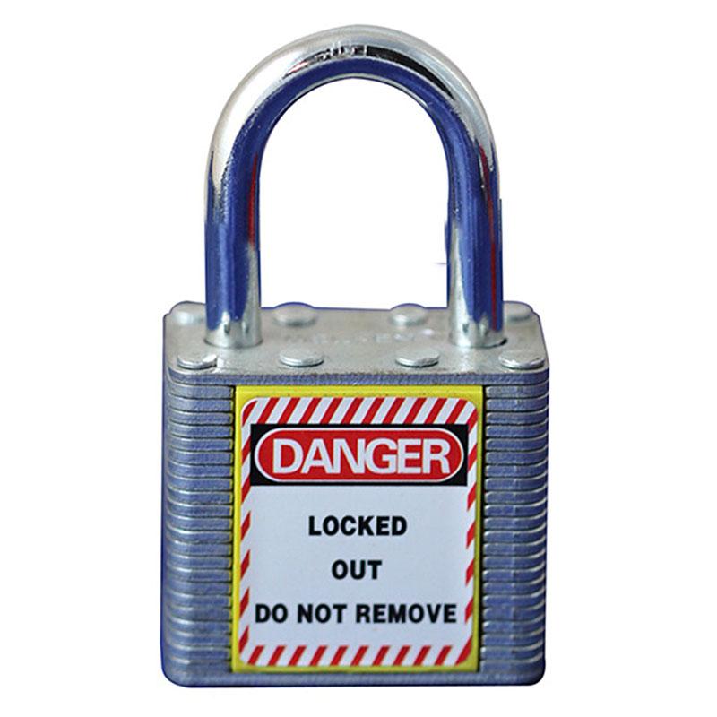 Solid Steel Padlocks Hardened Shackle, Heavy Duty Lock with Shackle, Wide Body Laminated Steel Pin Keys (silver,others&Steel&Lockout Tagout)