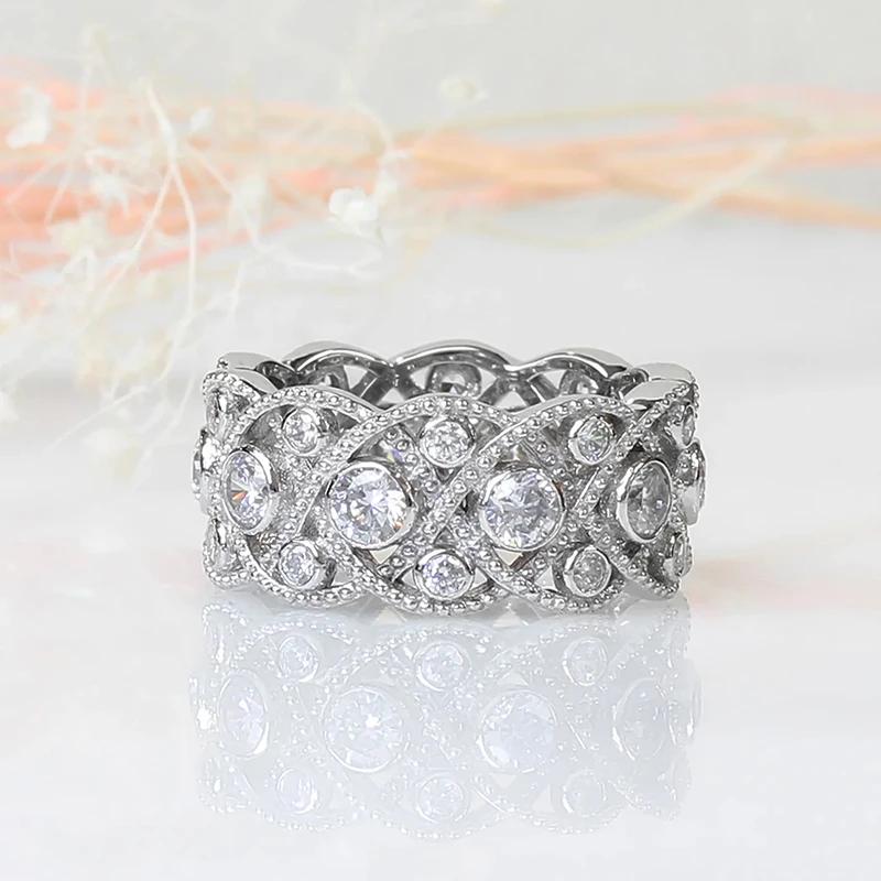 

CAOSHI Delicate Sparkling Zirconia Ring Lady Fashion Versatile Luxury Finger Accessories for Engagement Women Wedding Band Gift 10