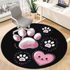 1PC Paw Prints Heart Office Round Area Rug, Indoor Mat Suitable ForOffice, Under Office Chairs Bedroom Living Room Home Decor, Room Deco F165
