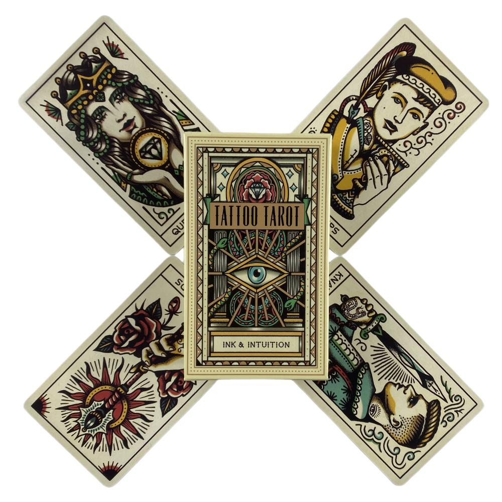 Tattoo Tarot Cards Divination Deck English Versions Edition Oracle Board Playing INK Table Game For Party