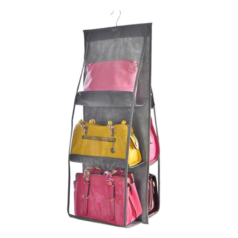 Wardrobe Closet Transparent Storage Bag Hanging Handbag Organizer Underwear Bra Organizer Storage Washable