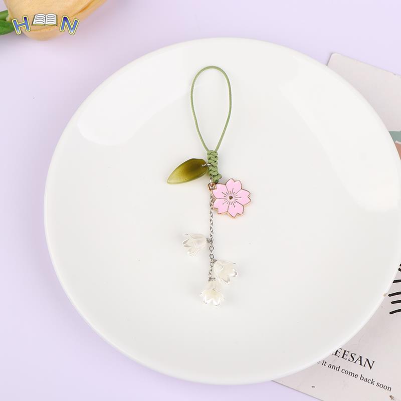 Cute Tulip Flowers phone Strap Lanyards Charms Mobile Phone Case Keychain Car Key Chains Headset Cover Hang