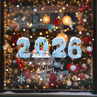Christmas Window Clings Xmas Decals Holiday Party Decor Accessories PVC