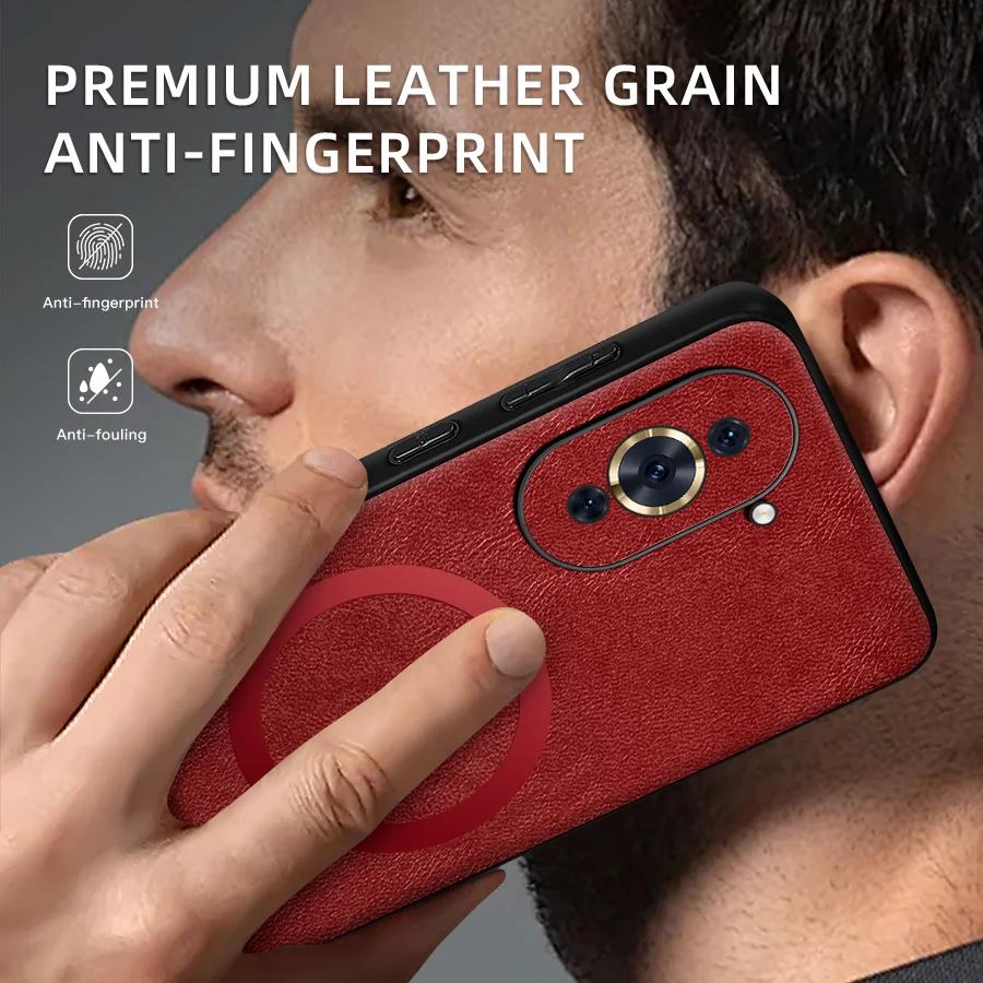 For Huawei Nova 10 10 Pro PU Leather Magnetic Ring Soft Edge Anti-Drop Anti-Fingerprint Phone Case