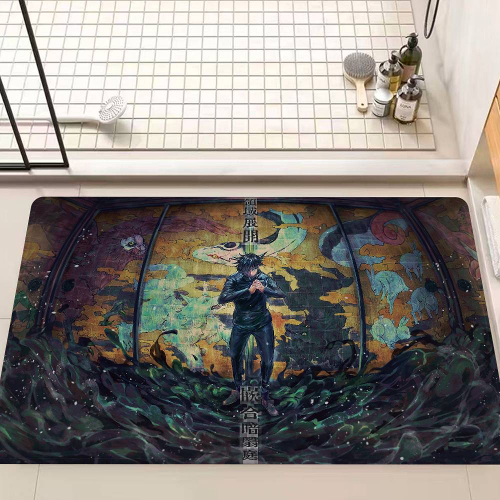 Anime Fushiguro Megumi Jujutsu Kaisen Door Mat Washable Non-Slip Living Room Sofa Chairs Area Mat Kitchen Doormat Area Rug