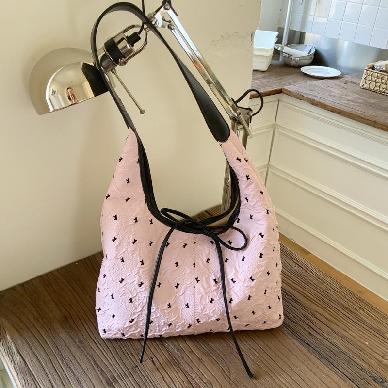 

Сладкая сумка-тоут с бантом женская новая свежая и повседневная сумка через плечо большой вместимости сумка для поездок на работу розовый