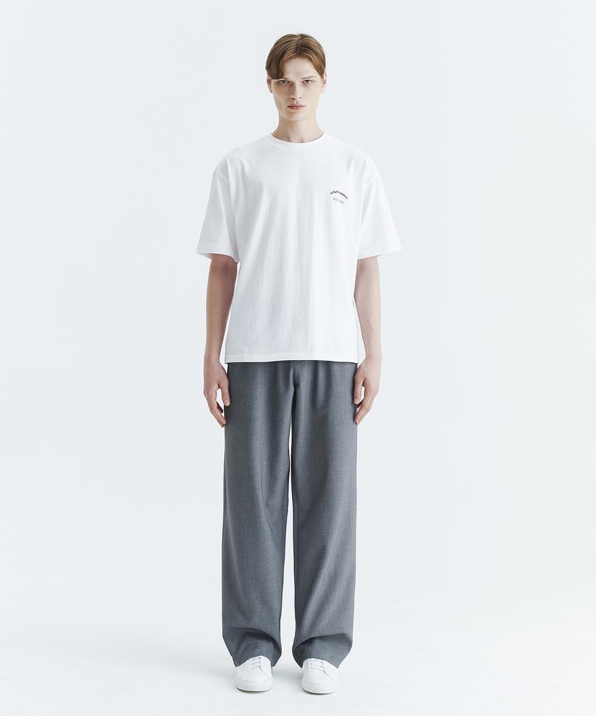 WHOLOVESART Unisex Essential Wide Elastic Waist Slacks Light Gray