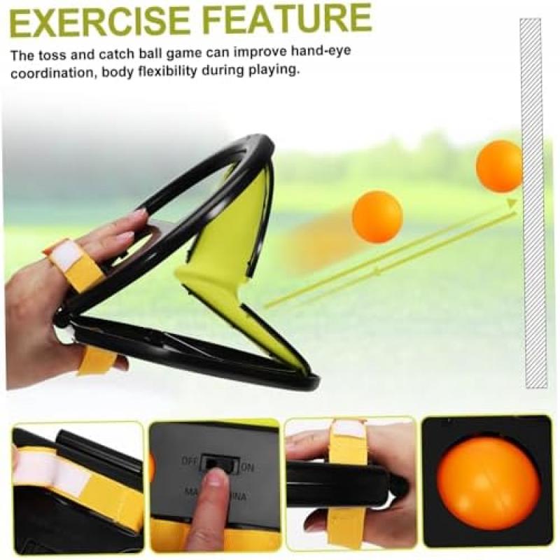 ibasenice Outdoor Throwing and Catching Ball Games Set with Handle, Lightweight & Durable for Garden Beach Park Activities, Kids & Adults Toy
