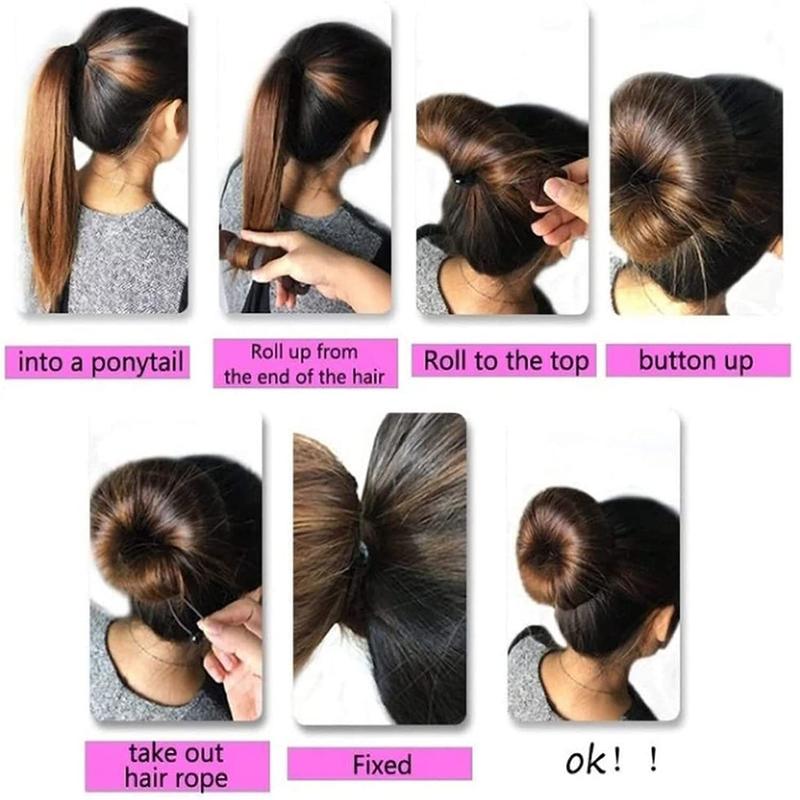 2pcs, Ring Bun, Magic Hair Styler, Donut Ring Styler for Women and Girls, Hair Shaper, Suitable for Thick and Long Hair