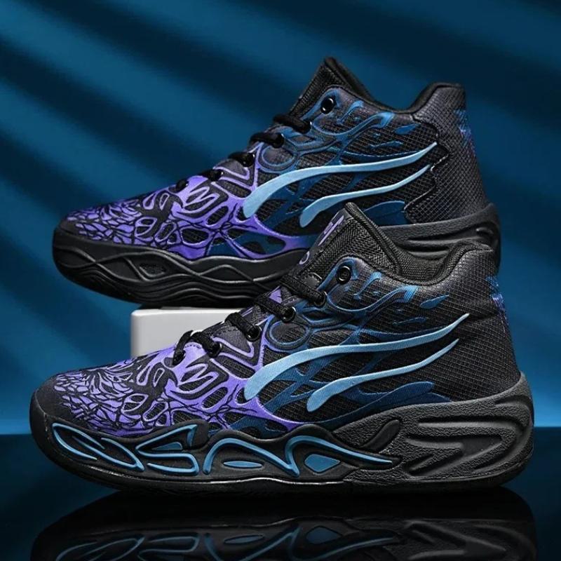 Men Stylish Basketball Shoes Field Training High-Top Plush Comfort Anti-Skid Athletic Footwear Lace-Up Daily Flat Athletic Shoes