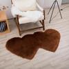 Tappeto in Lana Sintetica a Forma di Cuore Doppio - Tappeto per Soggiorno, Camera da Letto, Divano, Tavolino, Tappetino Spesso per Pavimento