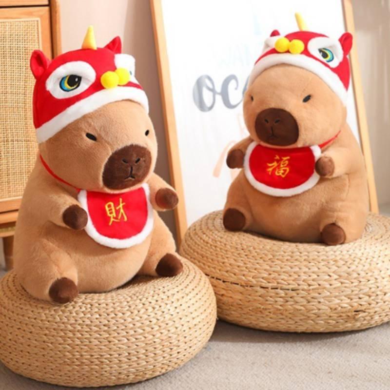 Adorable Christmas Capybara Plush Toy With Soft Short Plush Filling For Kids Gifts