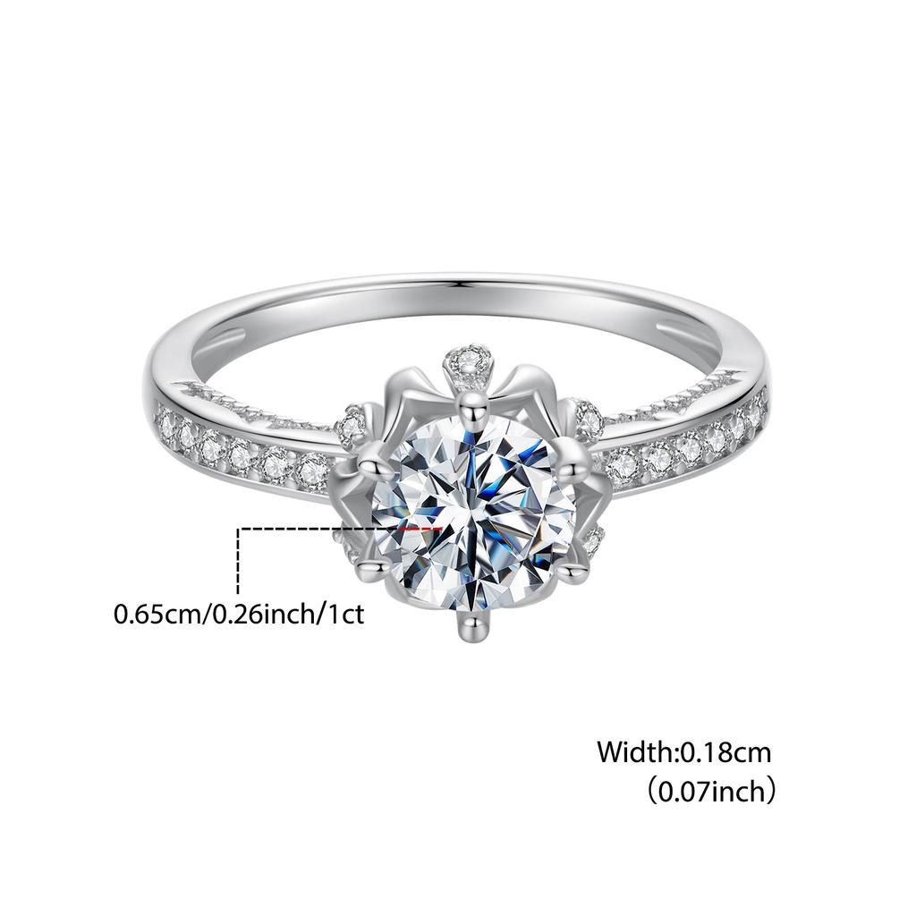 WOSTU Moissanite Wedding Jewelry 4 Set For Women 925 Sterling Silver Romantic Flower Enegagement Necklace Bracelet Earring Ring