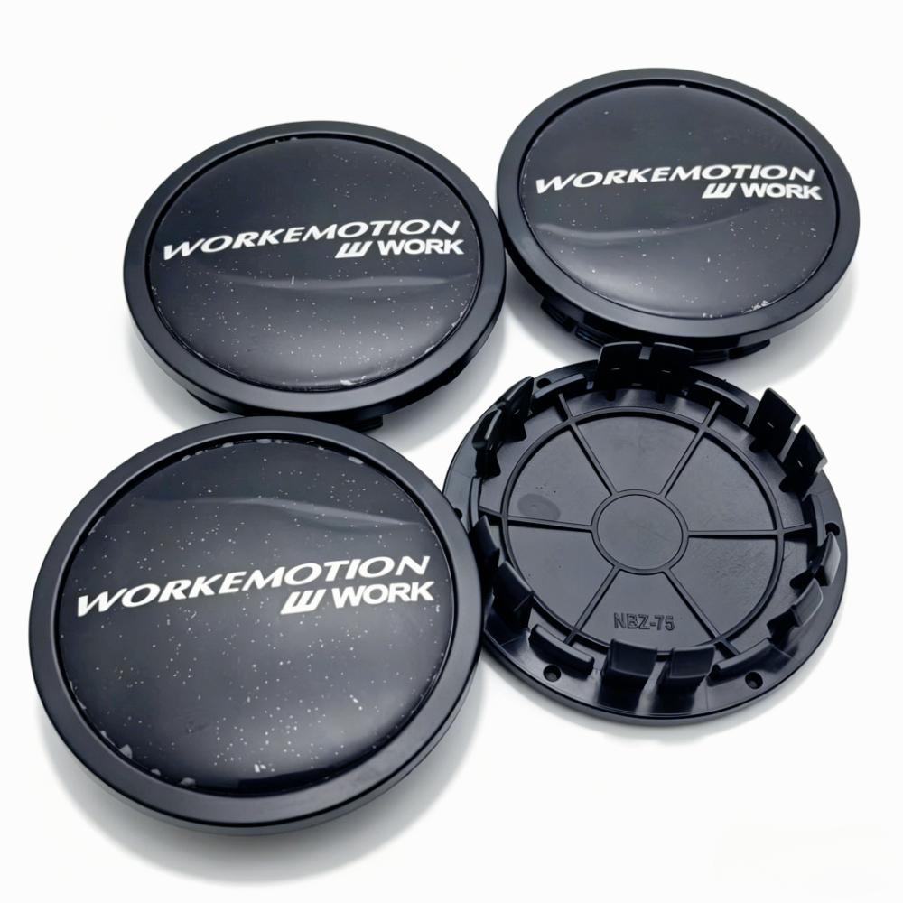 4pcs JDM W Work Emotion Logo Emblem Car Wheel Center Caps 75MM Clips 65MM Rim Hubcaps Dust Cover Wheels Hub Cap Car Accessories