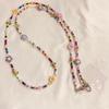 Long Colorful Tulip Flower Beaded Phone Strap Bag Chain Pendant for Girls