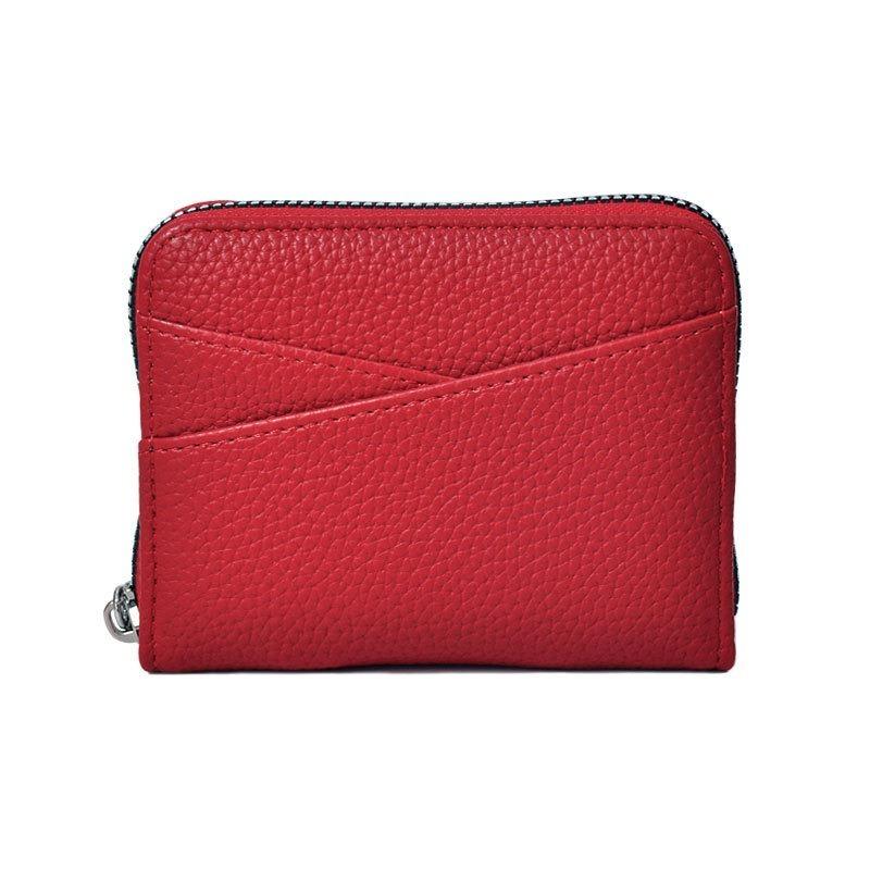New Women's Zipper Purse Short Lychee Pattern Fashion Multi-Card Slot ID Card Holder Coin Zipper Purse for Women Portable Purse