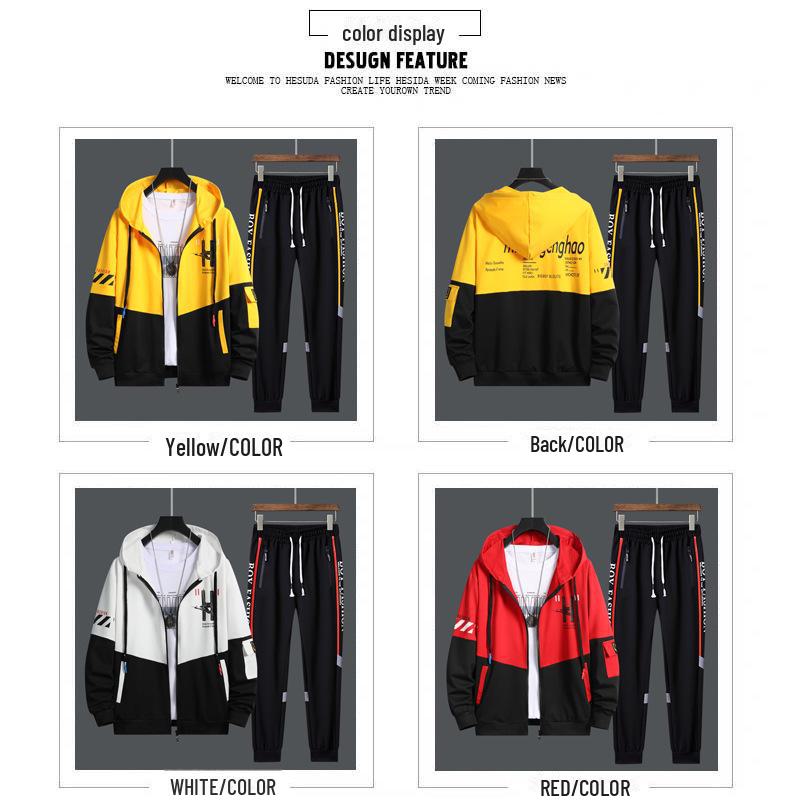 2024 Men's Trendy Autumn Sweater Suit: Youthful High School Style