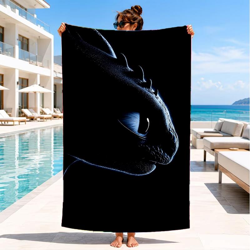 Dragon Taming Beach Towel, Super Soft Microfiber, Perfect Gift for Her/Him, Birthday, for Pool, Beach, Travel, Decor Beach Party