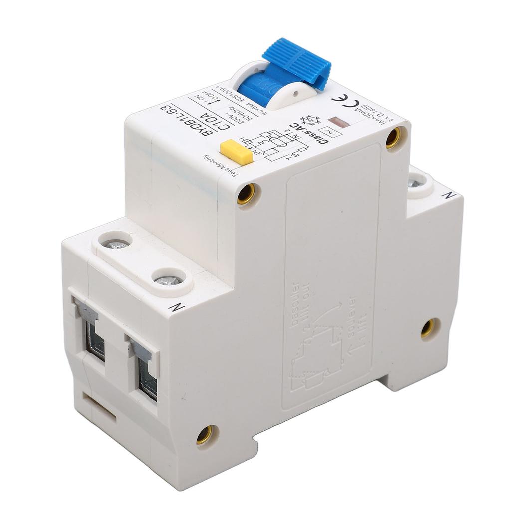 AC Type Leakage Protection Switch Din Rail Mount 1P Miniature Ground Circuit Breaker 230V 10A